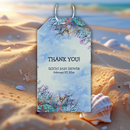 Wasserfarbe unter der Sea Wonder Babydusche Geschenkanhänger