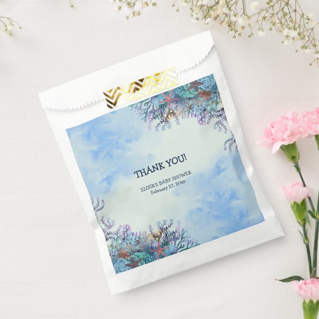 Wasserfarbe unter der Sea Wonder Babydusche Geschenktütchen (Versiegelt)