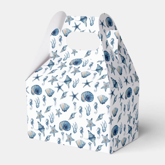 Wasserfarbe unter Meeresmuster Geschenkschachtel (Vorderseite)