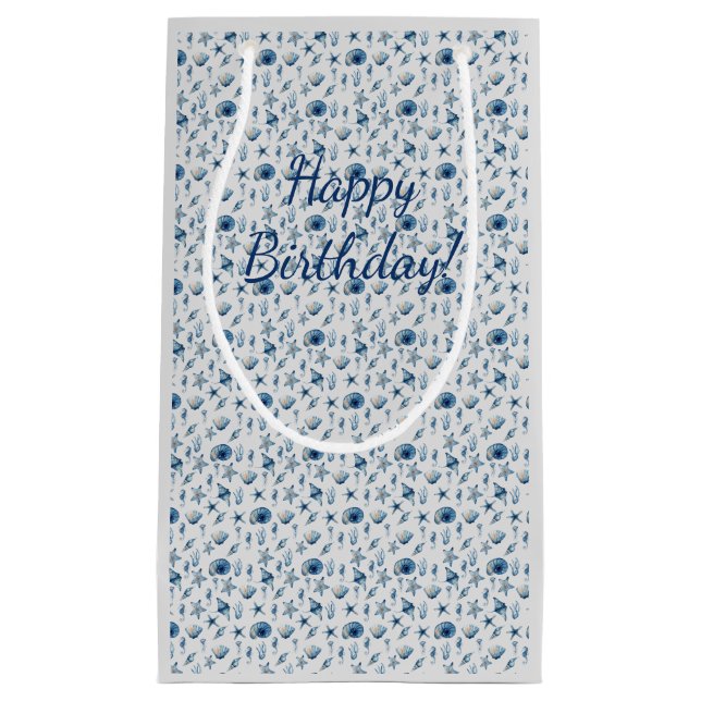 Wasserfarbe unter Meeresmuster Kleine Geschenktüte (Vorderseite)