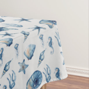 Wasserfarbe unter Meeresmuster Tischdecke