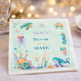 Wasserfarbe unterhalb des Kindergeburtstags Serviette