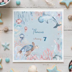 Wasserfarbe unterhalb des Kindergeburtstags Serviette