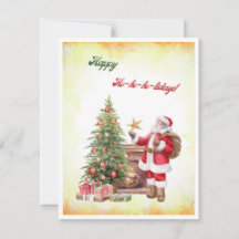 Wasserfarbe Viktorianisch Santa Happy Ho-ho-ho-lid