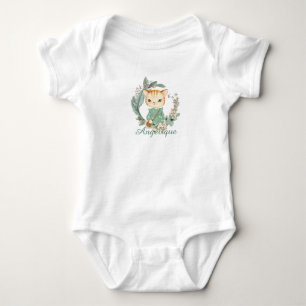 Wasserfarbe Vintag Kitty Baby Strampler