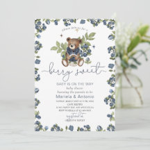 Wasserfarbe Vintag Teddy Berry Sweet Baby Dusche