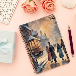 Wasserfarbe Vintage Viktorianische Snowy Street Planer