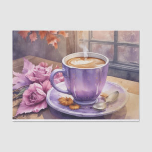 Wasserfarbe Vintager Lavendel Mocha Bloom Decoupag Seidenpapier