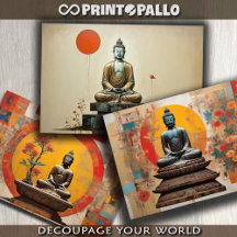 Wasserfarbe von 3 Buddha in Meditation