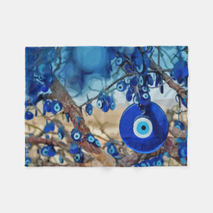 Wasserfarbe von Bäumen mit Nazaren dekoriert Fleecedecke