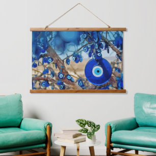 Wasserfarbe von Bäumen mit Nazaren dekoriert Wandteppich Mit Holzrahmen