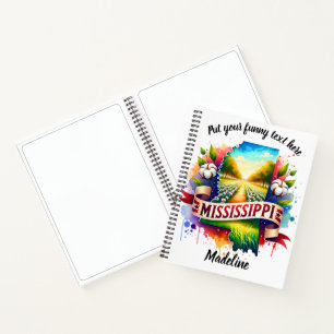 Wasserfarbe von Mississippi bei Dämmerung Notizbuch