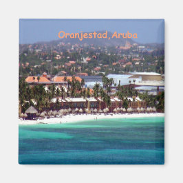 Wasserfarbe von Oranjestad, Aruba Magnet