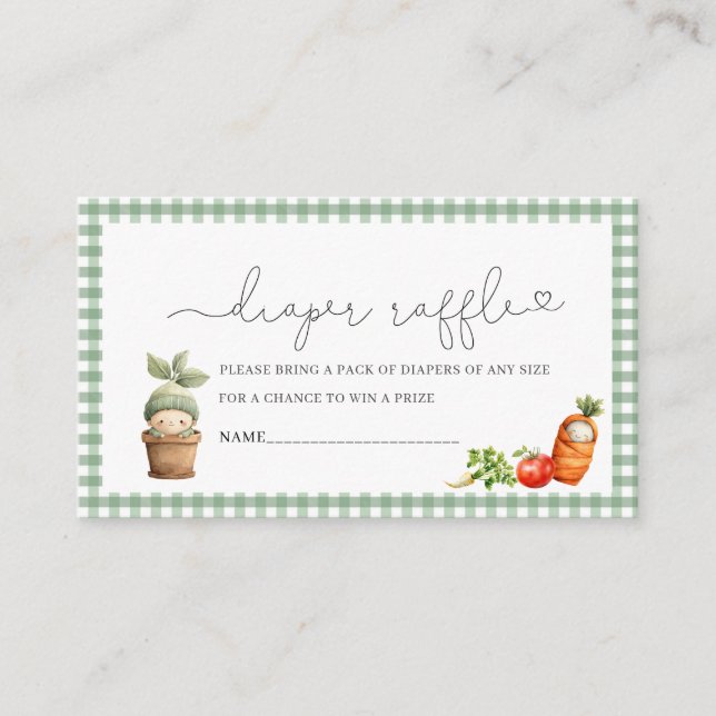 Wasserfarbe Vor Ort gewachsene Babydusche Windelra Begleitkarte (Vorderseite)