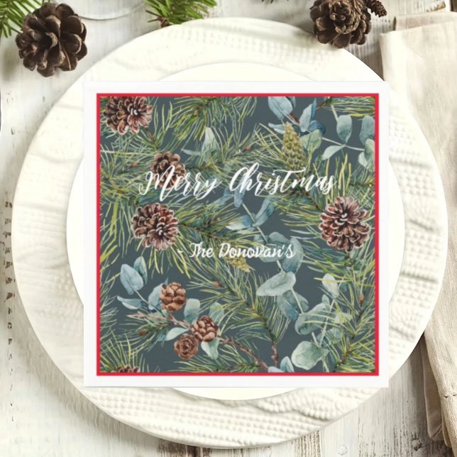 Wasserfarbe Wald Holiday Napkins Serviette (Von Creator hochgeladen)