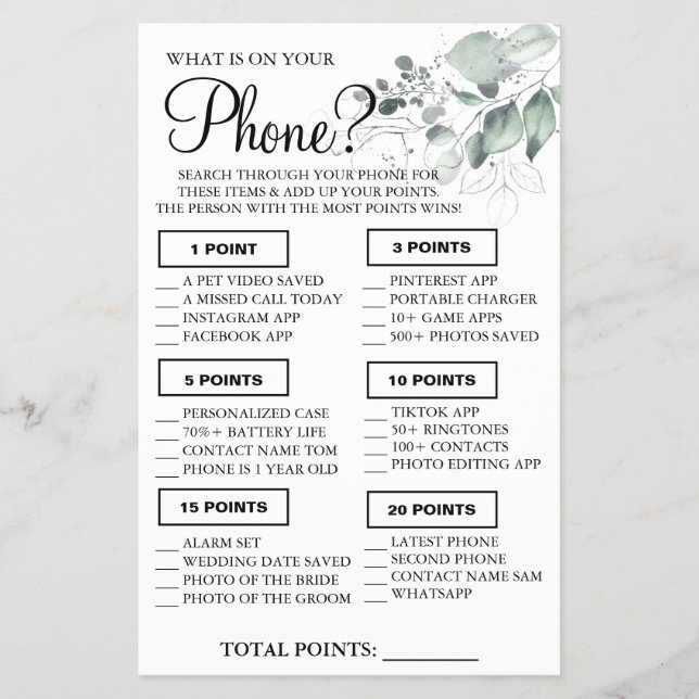 Wasserfarbe Was auf Ihrem Handy Showspielkarte ist Flyer (Vorne)