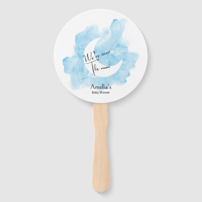 Wasserfarbe waschen über die Mond Babydusche Fächer (Vorderseite)