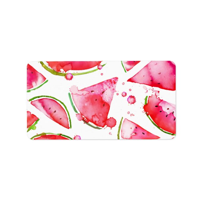 Wasserfarbe Wassermelone 1 Adressaufkleber (Vorne)