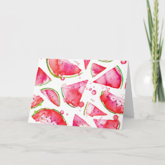 Wasserfarbe Wassermelone 1 Dankeskarte