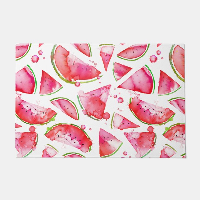 Wasserfarbe Wassermelone 1 Fußmatte (Vorderseite)