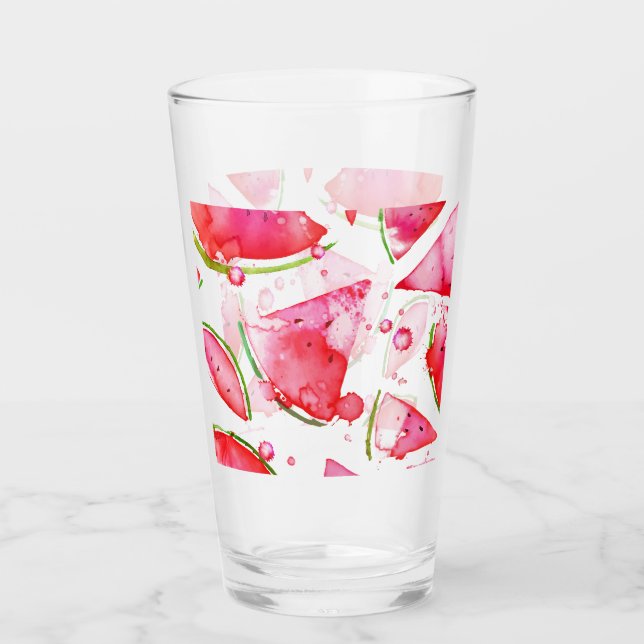 Wasserfarbe Wassermelone 1 Glas (Vorderseite)