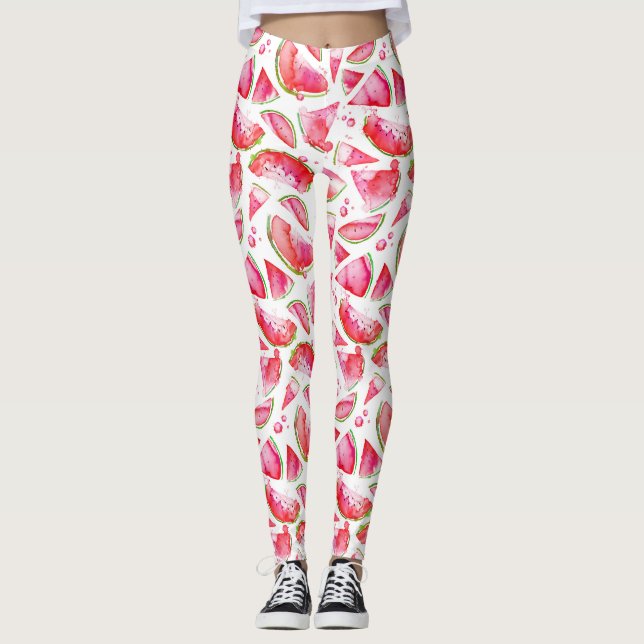 Wasserfarbe Wassermelone 1 Leggings (Vorderseite)