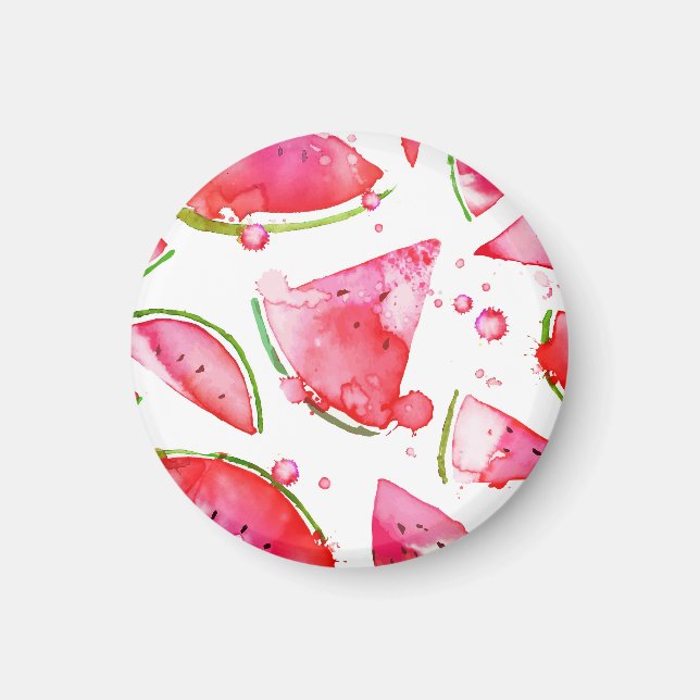 Wasserfarbe Wassermelone 1 Magnet (Vorne)