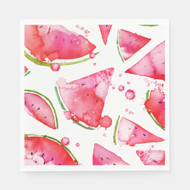 Wasserfarbe Wassermelone 1 Serviette (Vorderseite)
