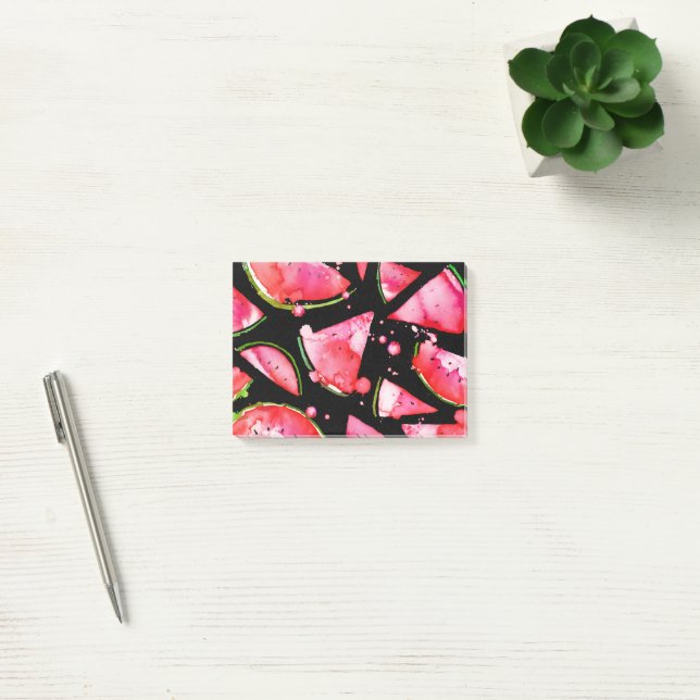 Wasserfarbe Wassermelone 2 Post-it Klebezettel (Büro)