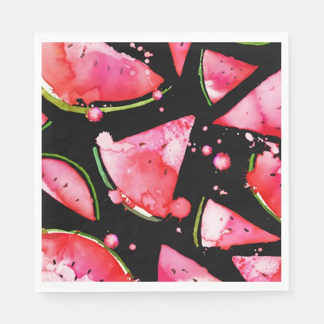 Wasserfarbe Wassermelone 2 Serviette (Vorderseite)