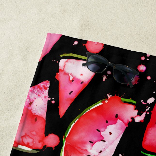 Wasserfarbe Wassermelone 2 Strandtuch (Beispiel)