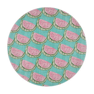 Wasserfarbe Wassermelone Doodles Gemustert gestric Schneidebrett