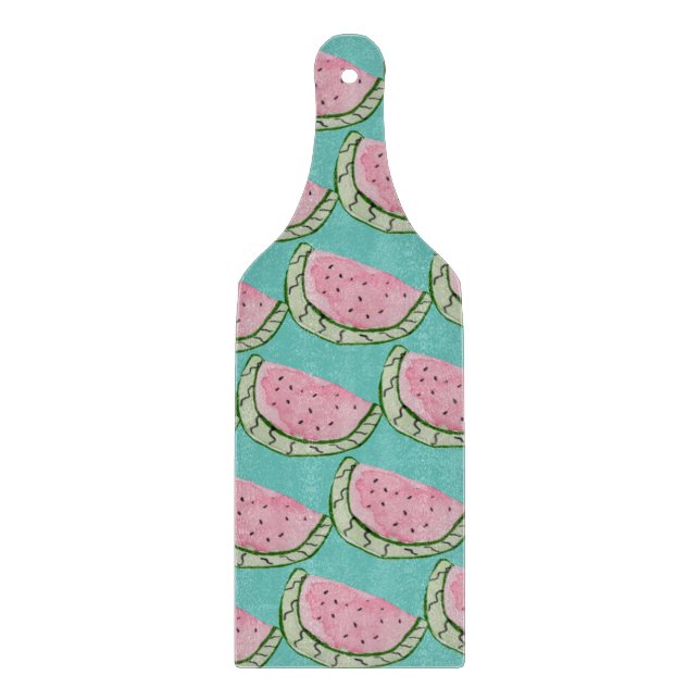 Wasserfarbe Wassermelone Doodles Gemustert gestric Schneidebrett (Vorderseite)