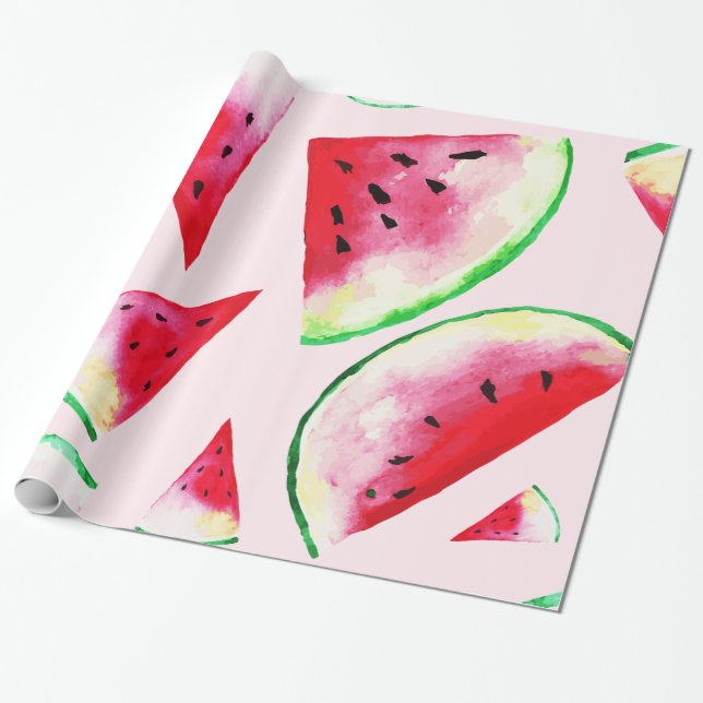 Wasserfarbe Wassermelone Muster Geschenkpapier (Ungerollt)