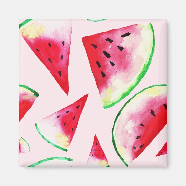 Wasserfarbe Wassermelone Muster Magnet (Vorne)