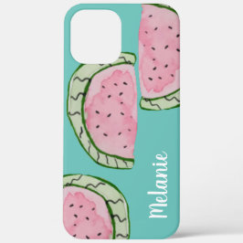 Wasserfarbe Wassermelone Rosa Aquamarin Mit Monogr Case-Mate iPhone Hülle