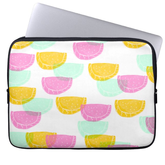 Wasserfarbe Wassermelone Rosa Gelbes Muster   Laptopschutzhülle (Vorderseite)