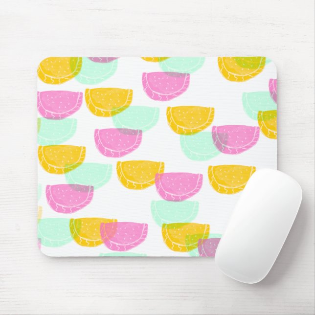 Wasserfarbe Wassermelone Rosa Gelbes Muster Mousepad (Mit Mouse)