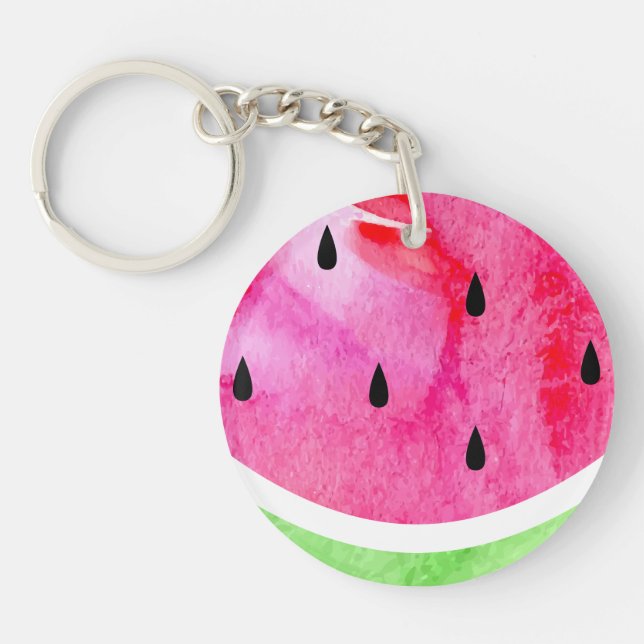Wasserfarbe Wassermelone Schlüsselanhänger (Vorderseite)