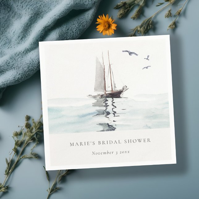 Wasserfarbe Wassersportboot Brautparty Serviette (Von Creator hochgeladen)