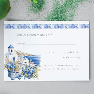 Wasserfarbe Wedding Santorini RSVP Karte