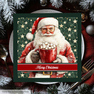 Wasserfarbe Weihnachtsmann Benutzerdefinierter Tex Serviette