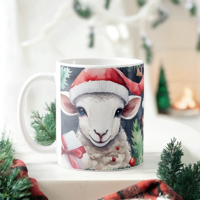 Wasserfarbe Weihnachtsschaf - Tasse (Von Creator hochgeladen)
