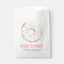 Wasserfarbe Weiße Sprinkle Glazed Donut Babydusche Geschenktütchen