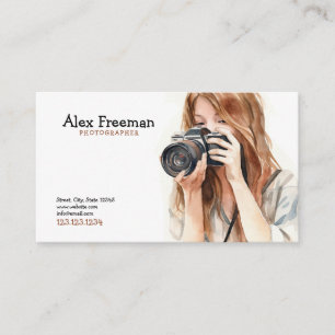 Wasserfarbe Weiße und braune Fotografie Visitenkarte