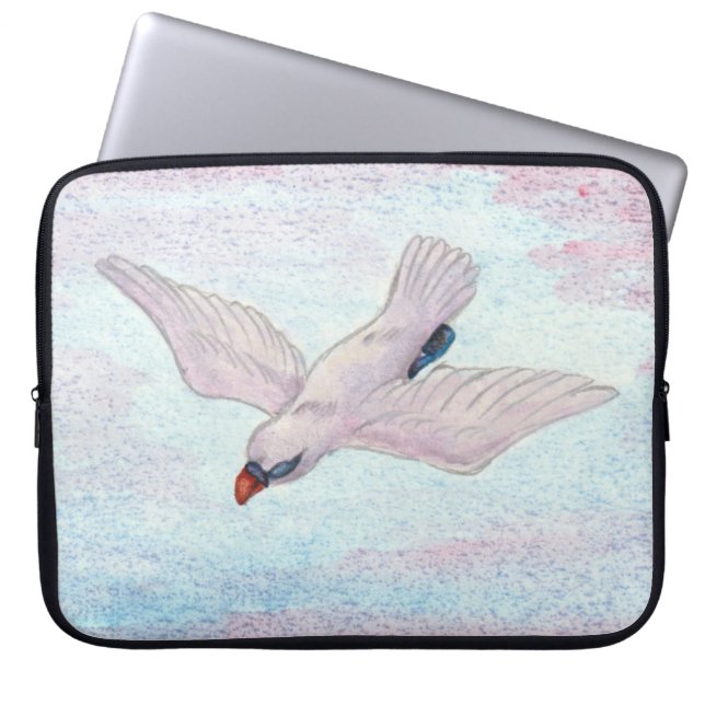 Wasserfarbe Weißer Adler Flying Reiki Laptopschutzhülle (Vorderseite)