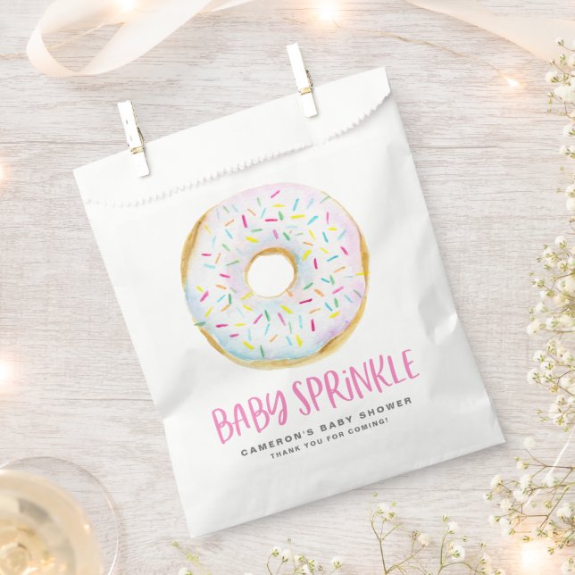 Wasserfarbe Weißglänzend Donut Baby Sprinkle Geschenktütchen (Ausgeschnitten)
