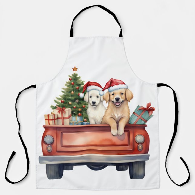 Wasserfarbe Welpe mit Geschenken Schürze (Vorderseite)