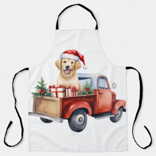 Wasserfarbe Welpe mit Geschenken Schürze