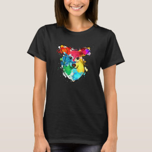 Wasserfarbe Welsh Corgi Hund Farbspritzer Gif T-Shirt